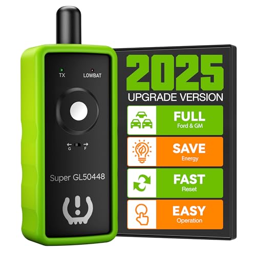 VXDAS 2IN1 TPMS Relearn Tool Super GL50448 for GM and Ford with Model Switch Button,Tire Pressure Sensor Monitor Rest Activation for Buick/Cadillac/Chevrolet/GMC/Lincoln/Mazda 2024 Edition(Green)
