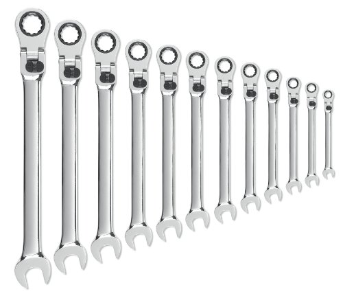 GEARWRENCH 12 Pc. 12 Pt. XL Locking Flex Head Ratcheting Combination Wrench Set, Metric - 85698