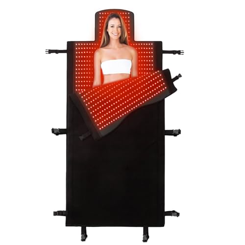 2025 Upgraded 75"x 35'' Dual Wavelength LED Beads 660nm&850nm Red Light Therapy Blanket Full Body, Used to Face and Body Pain Relief Skin Health Personal Care