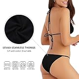 LEVAO Cotton Underwear for Women-Plus Size String Bikini Panties-Low Waist Cheeky Underwear-High Cut Stretch Ladies Briefs 6 Pack