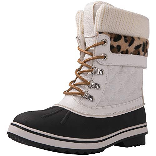 GLOBALWIN Snow Boots For Women White Women's Winter Boots 8M