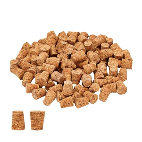 Juvale 100 Pack Size #1 Mini Tapered Cork Plugs for Test Tubes - Mini Bottle Stoppers - DIY Crafts Corks for Special Events - 0.4 x 0.3 x 0.5 In