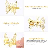 ONCHSH 3D Moving Butterfly Hair Clips,Metal Butterfly Hairpins Bride Wedding Head Pieces Hair Accessories for Women Girls (Gold)