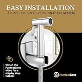 Purrfectzone Bidet Sprayer for Toilet, Handheld Sprayer Kit, Cloth Diaper Sprayer Set - Easy to Install - Stainless Steel