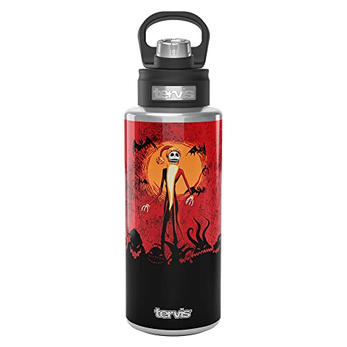 Tervis Disney Nightmare Before Christmas Triple Walled Insulated Tumbler Travel Cup Keeps Drinks Cold, 32oz Wide Mouth Bottle, Stainless Steel