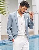 COOFANDY Business Summer Jackets for Men Lightweight Casual Suit Blazer Jackets Sports Coats One Button (Light Blue XL)