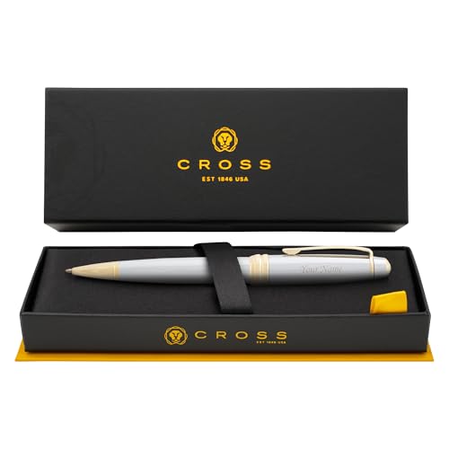 Dayspring Pens Personalized Cross Bailey Medalist Ballpoint Pen - Chrome with Gold Trim | Luxury Engraved Pen, Customized Pens for Men, Women, Executive Business Milestone or Graduation Gift-Black Ink