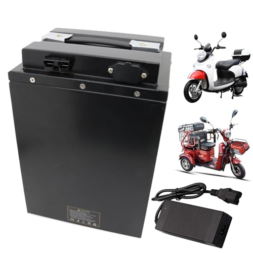 SSCYHT Moped Battery 60V 20Ah 28Ah 32Ah 40Ah 60Ah Motorcycle Battery 60 Volt E-Bike Battery Lithium Li-ion Battery for 500-3500W Electric Tricycle Motor Kit,300mm,60V32Ah