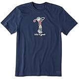 Life is Good. Men's Crusher Tee Vintage Golf Jake, Darkest Blue