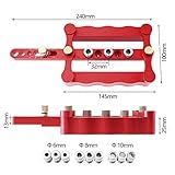 Joywayus Self Centering Dowelling Jig with Pocket Inclined Hole Jig, Metric Standard 6/8/10mm Dowels Jig Accessories, Wood Dowel Hole Drilling Guide Woodworking Positioner Locator Update Wavy Design