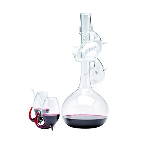 Oenophilia Porto Port Decanter Set, 3.5"H x 1.75"W x 3"D, Clear
