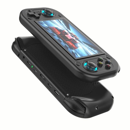 R43S Handheld Game Console,14000 HD Games Mini Retro Gaming Console,4.3-Inch IPS Screen,Built in 20 Emulators,64GB SD Card,28000mAh Battery，Birthday Gift (Black)