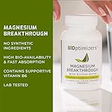 BiOptimizers Magnesium Breakthrough Supplement 4.0 - Has 7 Forms of Magnesium: Glycinate, Malate, Citrate, and More - Natural Sleep and Brain Supplement - 60 Capsules