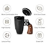 VIREESR Coffee Mugs for Men, Ceramic Novelty Funny Revolver Coffee Cup Mugs, Birthday Gifts for Father, Black Cool Unique Gun Mugs for Men, Fathers Day Dad Gifts(16 oz BLACK)