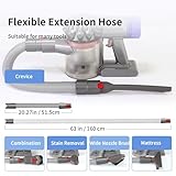 Home Cleaning Kit for Dyson V7 V8 V10 V11 V15 Absolute Animal Motorhead Vacuum Cleaner, Flexible Extension Hose Mattress Tool Stiff Brush Soft Bristle Attachment, and Flexible Crevice Tool