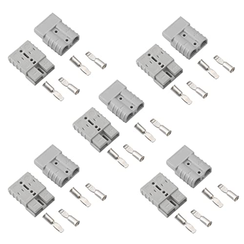 micrl 10 Pcs 6-8 Gauge 50 Amp Battery Quick Connect/Disconnect, Jumper Cable Plug Connector Kit for Recovery Winch, Forklift, Towing Systems(Grey)