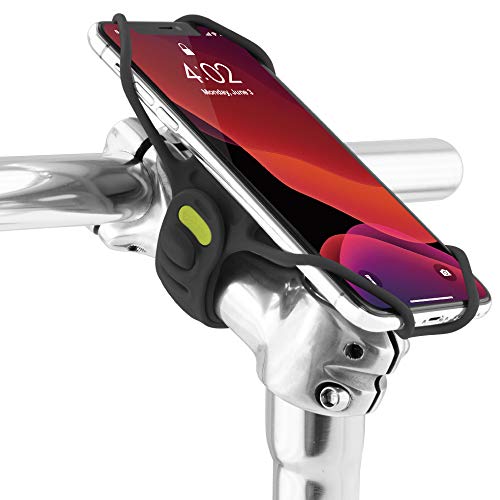 BONE Bike Tie Pro 3, Bike Cell Phone Mount for Stem, Scratch-Free Silicone Holder with Shock-Absorbing Design, Universal Cycling Phone Holder Compatible with Most Smartphones (Black - Stem)
