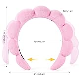 Spa Headbands for Washing Face or Facial, Set of 2 Skincare Headbands, Terry Cloth Headband Combo Pack - Puffy Makeup Headbands for Face Washing, Mask, Skin Treatment (Pink & Black)