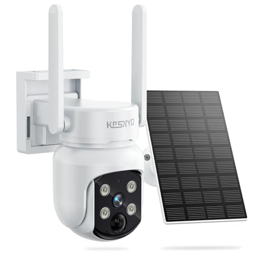 KCSNYO 4MP Solar Camera Outdoor Wireless, Add-On Camera Work with Homebass, Add-On Cameras Also can Used Independently, Cameras for Home Security, Color Night Vision, WiFi 6, PIR, SD Card, Cloud