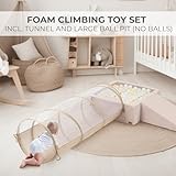 Fun Climbing Toy Set for Toddlers Aged 1-3 - Incl. Crawl Through Tunnel, Large Ball Pit & Climbing Blocks for Unlimited Indoor Fun - Perfect Foam Play Gym for Baby/Kids to Safely Learn New Skills