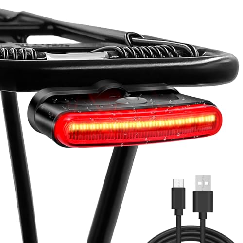 G2FS LITH 150 lm Rechargeable Bike Tail Light, IPX6 Waterproof Bicycle Rear Cycling 220° Wide Visible Safety Flashlight, 5 Light Mode for Adult Kid Men Women Road Mountain Accessories for Night Ride