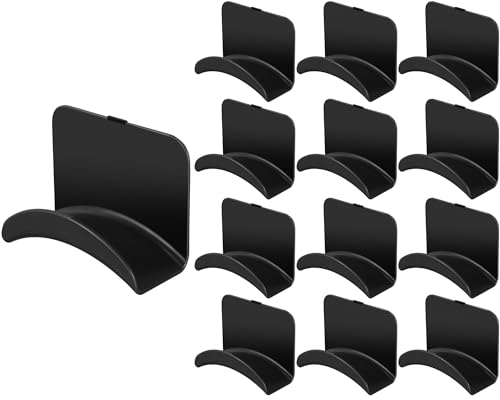 Wonderjune 60 Pcs Headphone Wall Hangers Adhesive Gaming Headset Holder Hooks for Wall Mount Strong Universal Stand Hooks for Most Headphone Controller, Hat, Baseball Caps, Closet, Door