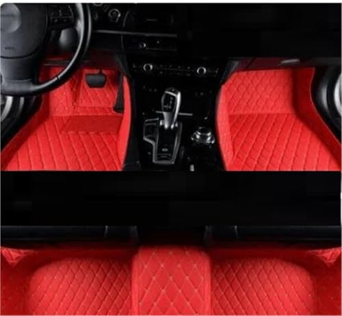 Car Front Floor Mats Car Floor Mats Customized Rugs Interior Leather Carpets Interior Accessories for BYD F0 2008-2015(Red1)