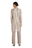 R&M Richards Women's 3 PCE Laced Duster Jacket mother of the bride pant suits, Champagne, 12