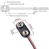 JWISLAND 60 Pack 9V Battery Connector, I-Type 9 Volt Battery Connectors with Wires, 9V Battery Clip Connector Tinned Wire Leads 150mm with Hard Buckle Plastic Shell