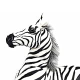 DOKUYIE 20" Inch Stand Realistic Plush Zebra Horse Toy, Soft and Cuddly Stuffed Animal, Great Gift for Kids and Adults (M)