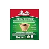 Melitta #4 Cone Coffee Filters, Unbleached Natural Brown, 100 Count (Pack of 6) 600 Total Filters Count - Packaging May Vary