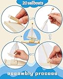 Jenaai 10 Pcs DIY Wooden Boat Kits Wooden Sailboat to Paint Decorate Unfinished Wood Blank Craft Model Boat Toy Sailboat Building Activities for Kids DIY Projects Handmade Gift Birthday Party School