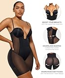 SHAPELLX Strapless Shapewear for Women Deep Plunge Corset Tummy Control Butt Lifting Body Shaper Low Back Bodysuit Large