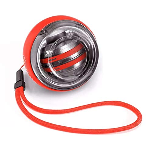 LED Wrist Ball Gyroscope, Wrist Power Gyro Ball, Wrist Strengthener and Forearm Exercise, for Stronger Muscle (Color : Black) (Red)