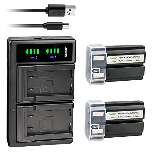 Kastar 2-Pack EN-EL1 / NP-800 Battery and LTD2 USB Charger Replacement for Nikon Coolpix 880, Coolpix 995, Coolpix E880, Konica Minota DG-5W, Digital Dimage A200 Digital Camera