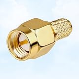 MOOKEERF SMA Male Crimp Connector,SMA Male Plug Crimp RF Connector for RG58 RG142 RG400 LMR195 Coaxial Cable,10 Pack