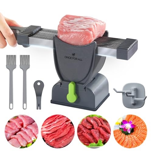 ONCE FOR ALL Fresh Meat Slicer Cleaver Kitchen Knife Set For Meat Slicing Shredding, Manual Jerky Cutter Food Slicer For Beef Pork Mutton For Home Cooking BBQ Hot Pot