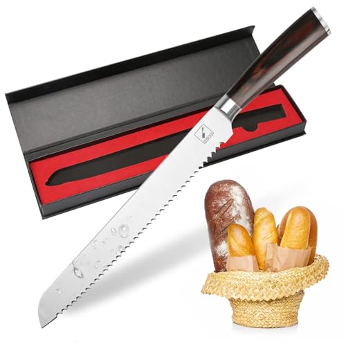 imarku Bread Knife, German High Carbon Stainless Steel Professional Grade Bread Slicing Knife, 10-Inch Serrated Edge Cake Knife, Bread Cutter for Homemade Crusty Bread, Birthday Gifts for Women Men