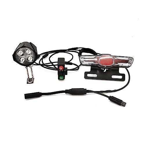 Powallon E-Bike Light Set for BAFANG BBS01 BBS02 BBSHD Motor Kit(UART Version Only), Head Light, Tail Light, Turn Signal, Brake Light