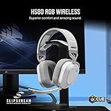 CORSAIR HS80 RGB WIRELESS Multiplatform Gaming Headset - Dolby Atmos - Lightweight Comfort Design - Broadcast Quality Microphone - iCUE Compatible - PC, Mac, PS5, PS4 - White