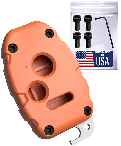 Key Fob Cover fits Honda - 2 Year Warranty Fob Replacement for Accord 2003-2012, Civic 2006-2013, CR-V 2005-2013, Pilot 2009-2015 Made in USA Key Shell Case with Bottle Opener (Blaze Orange, 3 Button)