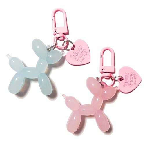 HOLAOCT Cute Jelly Balloon Dog Keychains for Women, Kawaii Key Chain, Aesthetic Keychain Accessories for Car Keys