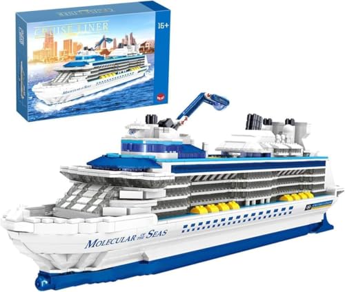 FULHOLPE Technology Cruise Ship Building Blocks Set, MOC Boat Molecular of The Seas Model Bricks Construction Toy - 2428 Pieces