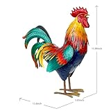 Kircust Metal Rooster Garden Statue Outdoor Decor Yard Art Chicken Decoration for Home Patio Lawn Backyard Farmhouse Kitchen