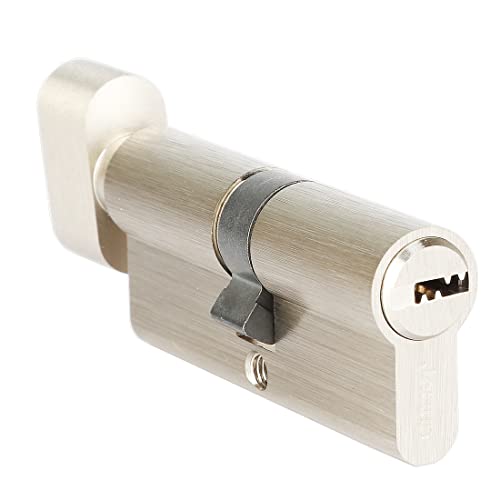 Jeriup Locks- Euro Profile Cylinder, high Security Lock Cylinder, 70mm(35/35) 2-3/4" with 5 Keys (dimple), Solid Brass, Single Open, Anti-Rust Corrosion Resistant Anti-Theft