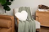 HUGIMALS Super Sized Heart to Hug Pillow in Ivory | 8 lb Weighted Soft Heart Shaped Sensory Pillow | for Self-Care, Relaxation, Sleep with Cozy Hand Pocket - Thoughtful Gift for Adults, Teens