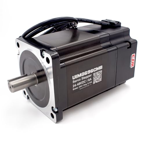 UIROBOT Nema 34 86mm Stepper Motor, Integrated Servo Stepper Smart Motor with Encoder,Brake, Driver & Motion Controller, 2000RPM 2-8A 24-48VDC Torque 6.5 N.m (UIM8696CMB)