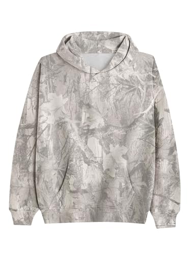 Dsewpaur Camo Fleece Hoodie For Men Women Long Sleeve Drop Shoulder Oversized Hooded Sweatshirt Pullover With Pocket