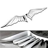 Wings Metal car Emblem car Stickers Metal 3D -Angel Wings-Decorative Stickers Fan car Rear Logo Side Logo (Silver)