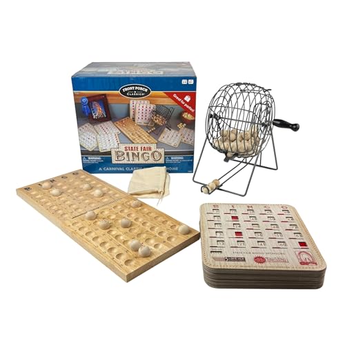 Front Porch Classics State Fair Bingo Deluxe Edition - Craftsmanship for an Authentic Retro-Style Experience - Intergenerational Fun for Friends and Family, 10x11x14 in